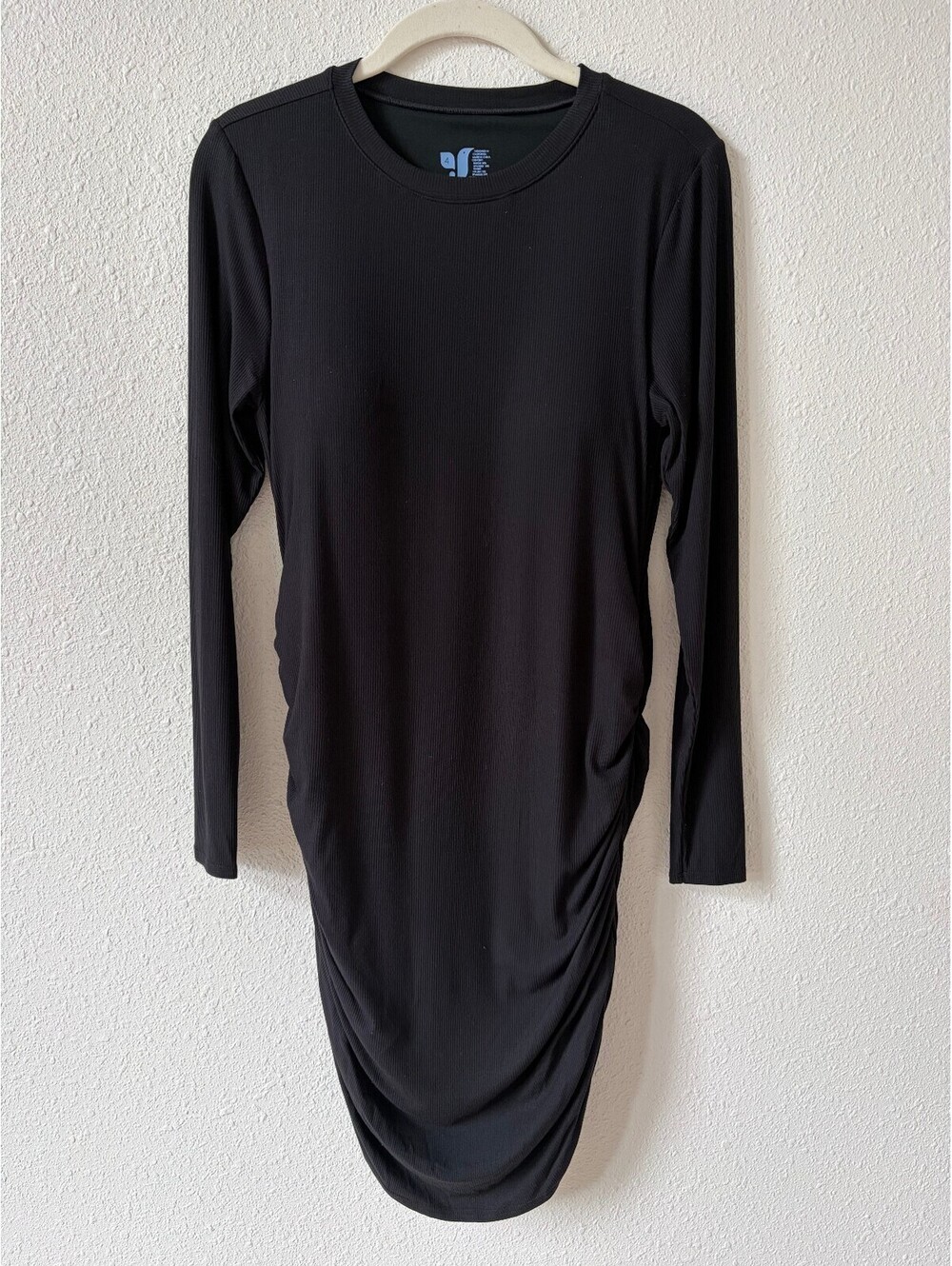 Shebird Aspen Dress Black Size 4 / Medium Neutral Party Comfy Ruched Long Sleeve